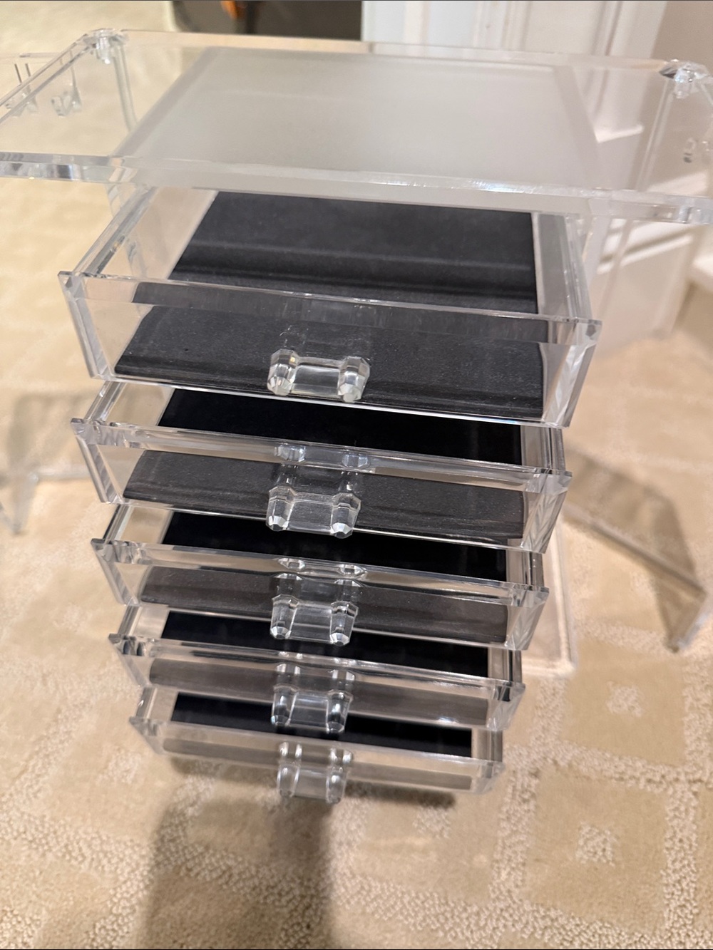 Clear Acrylic 6-Drawer Jewelry and Makeup Organizer - Transparent - Picture 3 of 3